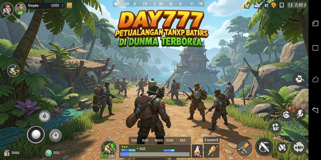 Screenshot utama DAY777 menampilkan gameplay eksplorasi Open World yang seru.