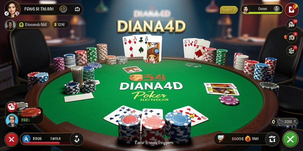 Tampilan gameplay Poker DIANA4D yang seru dan interaktif.