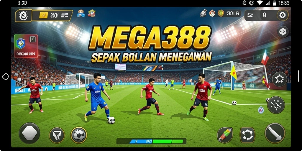 Tampilan gameplay sepak bola yang mengesankan di MEGA388.