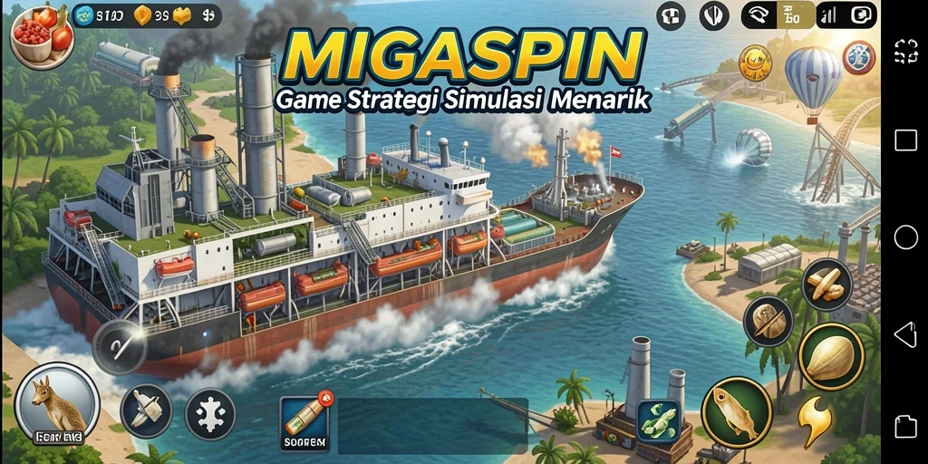Tampilan menarik dari gameplay MIGASPIN yang dinamis.