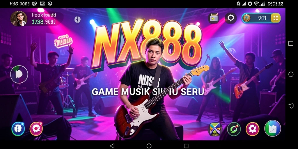 Tangkapan layar gameplay NX888 dengan alunan musik yang menawan.