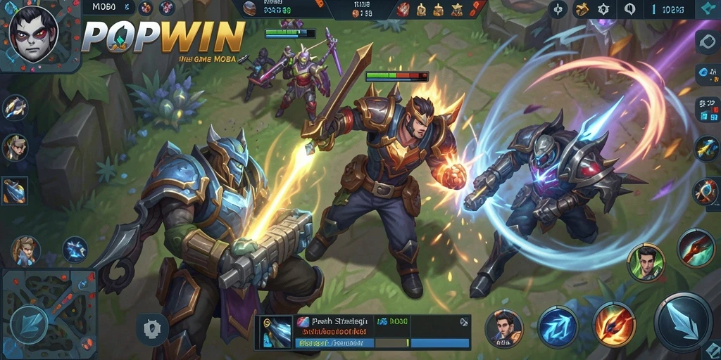 Tampilan seru dari game MOBA POPWIN dengan aksi intens.