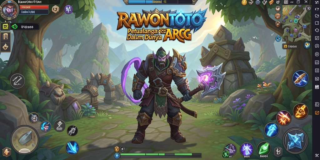 Tampilan gameplay seru dalam RAWONTOTO dengan aksi bertarung yang dinamis.